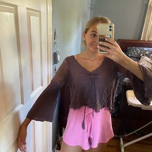 American Eagle purple long sleeve flowy top